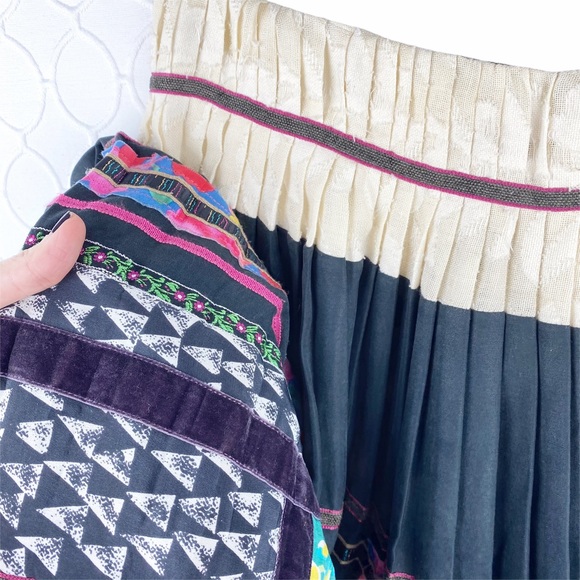 ANTHROPOLOGIE Accordion Pleated Vintage Boho Valea Skirt COREY LYNN CALTER Small - Picture 6 of 15